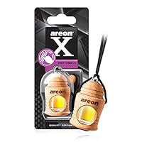 AREON Fresco Hanging Car Air Freshener - Natural & Woody Scent, 40-50 Days Long-Lasting Fragrance - Diffuser in Wood Pendant Housing - Automotive Accessories & Essentials - Anti Tobacco