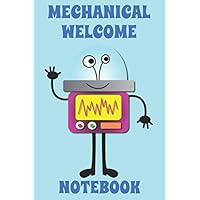 Mechanical Welcome Notebook - Shades of Blue - College Ruled (Robot)