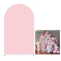 Pink Solid Arch Stretchy Fabric Covers for Groovy Parties Double-Sided Arched Backdrop Metal Stand Covers Baby Shower Wedding Display Props