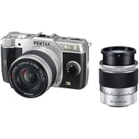 Pentax Q7 12.4MP Compact System Camera with 02 Standard Zoom 5-15mm f2.8-4.5 and 06 Telephoto Zoom 15-45mm f2.8 Lenses (Silver)