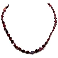 Genuine Mozambique Garnet Strand Necklace 16, Fancy Shape Red Gemstone Beads 8X7X3 mm