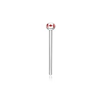 316L Surgical Steel Nose Stud Ring 2mm Canada Flag Choose Your Style 20G