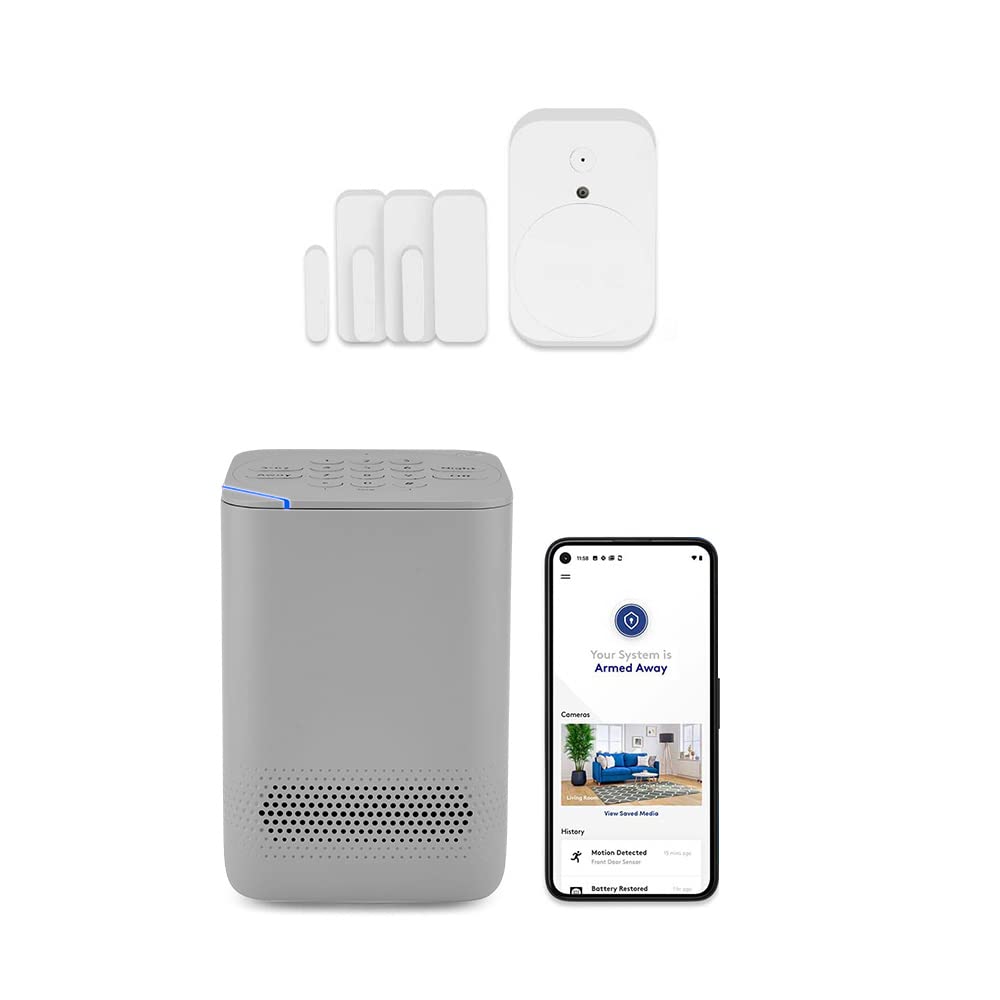  X-Sense Home Security System, 1 1/4 Mile Wireless Range with  LoRa Tech, 8-Piece Wireless Alarm Kit, Works with Alexa, No Contract,  Include Motion Sensor Door/Window Sensor for Indoor Security, HS08 