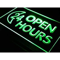 ADVPRO Open 24 Hours Shop Displays LED Neon Sign Green 24 x 16 Inches st4s64-i131-g