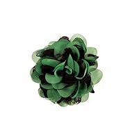Expo International Mary Kate Lace Chiffon Flower Brooch Pin Hair Accessory, Emerald/Black