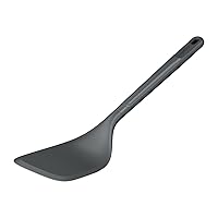 Zyliss E980233 Angled Cooking Turner, Sustainable Wheatstraw/Nylon, Spatula for Cooking, Non Stick, Heat Resistant Silicone Head, Beluga Grey, 11.6