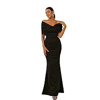 Miss ord Women’s Off Shoulder Formal Bodycon Maxi Dress, Half Sleeve Mermaid Evening Prom Gowns