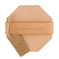Santa Barbara Design Studio Leather Coaster Set - Tan 4pk