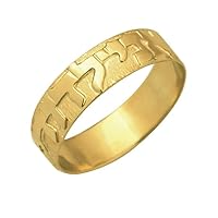 Handmade Classic Hebrew Embossed Ani Ledodi Jewish Wedding Band Ring in 14k Yellow Gold Jewish Jewelry Size 5 to 12 Jewelry