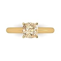 Clara Pucci 1.50 ct Cushion Cut Solitaire Genuine Natural Morganite Engagement Wedding Bridal Promise Anniversary Ring 14k Yellow Gold