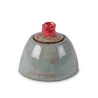 Ceramic Keepsake urn 'Rose' sea Green | This sea Green Ceramic Keepsake urn 'Rose' is Made in a Modern Pottery Where The Craft and Love for The Work Stands Central | legendURN USA and Canada