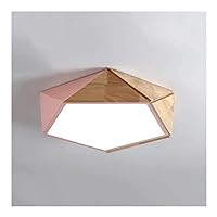 Close to Ceiling Lights LED Embedded Ceiling Light Modern Minimalist Ceiling Lamp Geometric Wood and Metal and Acrylic Lighting Fixture for Cloakroom Corridor Bedroom Kitchen Livingroom Hallway (Colo