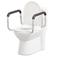 OasisSpace Medical Toilet Safety Rail - Adjustable Compact Support Frame with Hand Rails for Bathroom Toilet Seat - Easy Installation for Handicap, Elderly