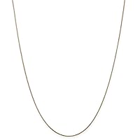14k Gold .65mm Sparkle Cut Spiga With Lobster Clasp Chain Necklace Jewelry for Women - Length Options: 16 18 20 22 24 26 30