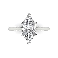 14k White Gold 2.47cttw Classic Marquise Cut Solitaire Moissanite Proposal Designer Ring Anniversary Bridal Wedding by