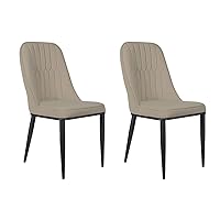 GIA Nifty Armless Upholstered Side Dining Chair with Vegan Leather, Set of 2, Light Gray,Qty of 2