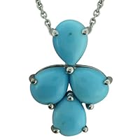 Carillon Turquoise Natural Gemstone Pear Shape Pendant 925 Sterling Silver Uniqe Jewelry