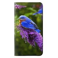 RW1565 Bluebird of Happiness Blue Bird PU Leather Flip Case Cover for Samsung Galaxy J6 (2018)