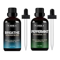Breathe Essential Oil for Diffuser - Essential Oil Blend with Eucalyptus Peppermint Tea Tree, Peppermint Essential Oil - 100% Pure Peppermint Oil for Hair Growth, Skin, Scalp, Diffuser & DIY soap