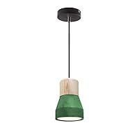 Pendant Lamp 3 Color Brief Loft Nordic Style Wood Cement Pendant Lights Modern Light Led E27 Cord Lamp Surface Mounted Pendant Lamp Mini Hanging Lampshades Fixtures for Restaurant Living Room Ca