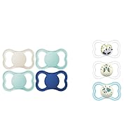 MAM Air Matte Pacifiers, for Sensitive Skin, 6+ Months, Best Pacifier for Breastfed & Air Night & Day Baby Pacifier, for Sensitive Skin, Glows in The Dark, 3 Pack, 6-16 Months, Unisex,3 Count