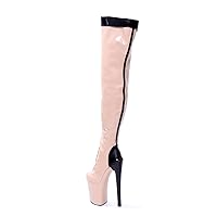 Models Mixed Colors 20cm High Heels Exotic Dancer Women's Long Boots 8Inch Strip Pole Dance Sexy Fetish Shoes Round Toe Gothic