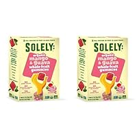 SOLELY Organic Mango and Guava Whole Fruit Gummies, 3.5 oz (5 Bags 0.7 oz each) | Three Ingredients | No Added Sugars, Artificial Colors or Flavors | Vegan Fruit Snacks (Pack of 2)