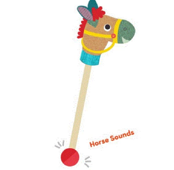 Battat – Classic Hobby Horse – Plush Stick Horse – Wooden Pole & Sensory Textures – Realistic Sounds – 2 Years + – Pony Pal