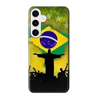 jjphonecase R2981 Brazil Football Soccer Map Flag Case Cover for Samsung Galaxy S24 Plus
