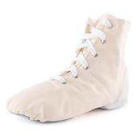 AOQUNFS Canvas Jazz Dance Shoes Ballet Split Sole Practice Dancing Sneakers for Women,Model TJ-JS-G