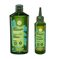 Yves Rocher Anti Dandruff Hair Shampoo and Lotion Set of 2 with Organic Peppermint - 300 ml. / 10.1 fl.oz.