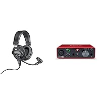 Audio-Technica BPHS1 Broadcast Series Broadcast Stereo Headset & Focusrite Scarlett Solo 3rd Gen USB Audio Interface, for the Guitarist, Vocalist, Podcaster or Producer, Studio Quality Sound