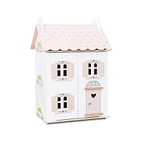 Le Toy Van – Rose Heart Wooden Doll House | Girls & Boys 3 Storey Wooden Dolls House Play Set - Suitable for Ages 3+