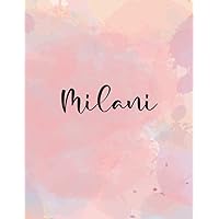 Milani: Personal Name Dot Gird | The Notebook For Writing Journal or Diary Women & Girls Gift for Birthday, For Student | 160 Pages Size 8.5x11inch - V.360
