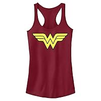 DC Comics Women's Woman Wonder Emblem Slim Fit, Scoop Hem Racerback Tank