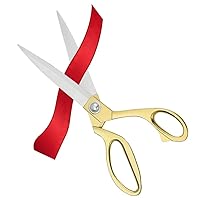 10.5 In Ribbon Cutting Scissors Heavy Duty Metal Large for Ceremony Professional Special Events, Inaugurations & Ceremonies Gold, SC0008-GOLD