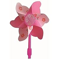 Pyle HURTLE Handlebar Pinwill - Spinning Flower Patterned Decoration for Kids Bike, Spins Automatically, Create Attraction, Fits Most Bicycle, Tricycle, Scooter Handlebars (Pink)