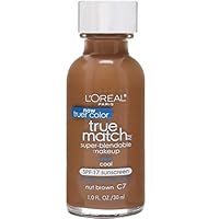 L'Oreal True Match Super Blendable Makeup, Nut Brown [C7], 1 oz (Pack of 3)