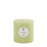 Aromatherapy Candles Seeking Balance Beeswax Blend Timberline Pillar Scented Spa Candle, 3 x 3-Inch, Relieve: Eucalyptus & Menthol
