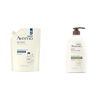 Aveeno Skin Relief Fragrance-Free Body Wash Refill with Oat to Soothe Itchy, Dry Skin, Gentle & Daily Moisturizing Body Wash with Soothing Oat Creamy Shower Gel