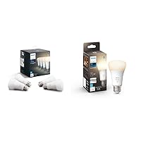 Philips Hue White A19 LED Smart Bulbs (4 Pack) White A19 Medium Lumen Smart Bulb