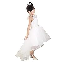 VeraQueen Girl's Tulle Sleeveless Communion Dresses Scoop Neck Backless Ball Gown