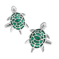Tortoise Cuff Links Green Color Enamel Cufflinks Father Day Gift