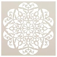 Mandala - Flower Swirls - Complete Stencil by StudioR12 | Reusable Mylar Template | Use to Paint Wood Signs - Pallets - Pillows - Wall Art - Floor Tile - Select Size (18