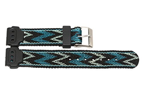 TIMEX 17MM Nylon Rubber Sport Active Tribal Print Stealth Watch Band Strap