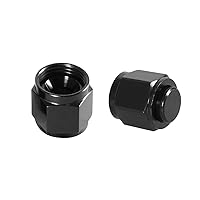 2 PCS 6AN Female Flare Cap Block Off Fitting Plug, Aluminum Female Flare Cap Port Fitting Nut Adapter for Fuel Oil Line, Swivel Hex Head Port Adapter Nut, Car Accessories (8AN)