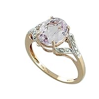Carillon Certified Kunzite Oval Shape Natural Earth Mined Gemstone 925 Sterling Silver Ring Anniversary Jewelry (Rose Gold Plated) for Women & Men