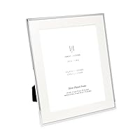 Isaac Jacobs 10x12 (Matted 8x10) Silver Metal Picture Frame, Classic Metal Photo Frame Made For Tabletop & Hanging Display, Photo Gallery and Wall Art (10x12 (Matted 8x10), Silver)