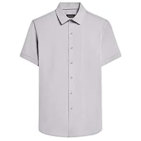 Bugatchi Men's Miles Ooohcotton Short Sleeve Button Up Performance Shirt