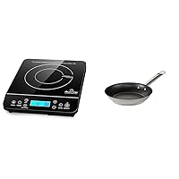 Duxtop Portable Induction Cooktop, Countertop Burner Induction Hot Plate with LCD Sensor Touch 1800 Watts, Black 9610LS BT-200DZ & Tramontina Tri-Ply Base Nonstick Induction-Ready Fry Pan (10 In)